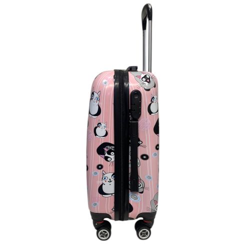 Чемодан маленький Worldline Airtex 809 Cat поликарбонат 55×39×20 см 35 л Розовый