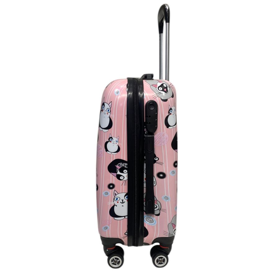Чемодан маленький Worldline Airtex 809 Cat поликарбонат 55×39×20 см 35 л Розовый