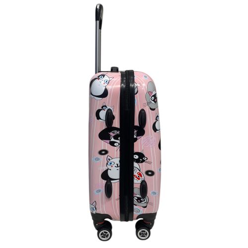 Чемодан маленький Worldline Airtex 809 Cat поликарбонат 55×39×20 см 35 л Розовый