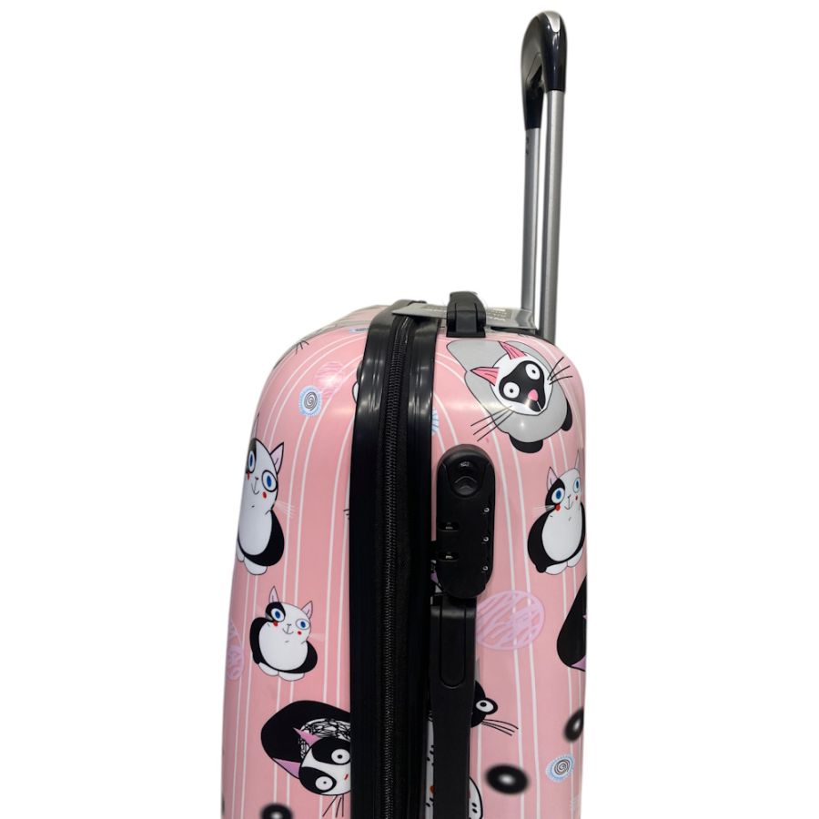 Чемодан маленький Worldline Airtex 809 Cat поликарбонат 55×39×20 см 35 л Розовый