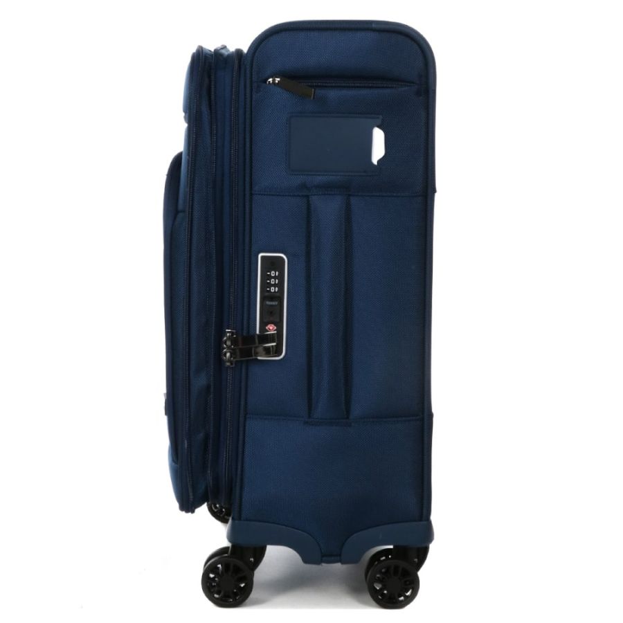 Чемодан маленький Airtex 829 полиэстер TSA замок USB-порт Темно-синий