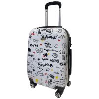 Чемодан маленький Worldline Airtex 809/love поликарбонат 55×39×20 см Разноцветный