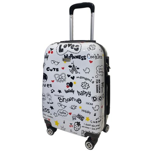 Чемодан маленький Worldline Airtex 809/love поликарбонат 55×39×20 см Разноцветный