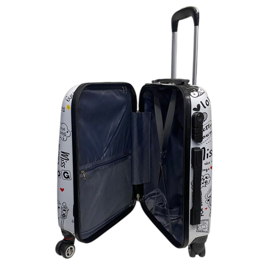 Чемодан маленький Worldline Airtex 809/love поликарбонат 55×39×20 см Разноцветный