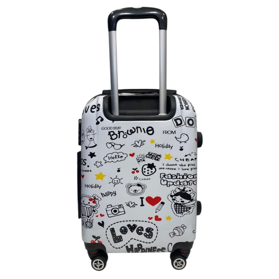 Чемодан маленький Worldline Airtex 809/love поликарбонат 55×39×20 см Разноцветный