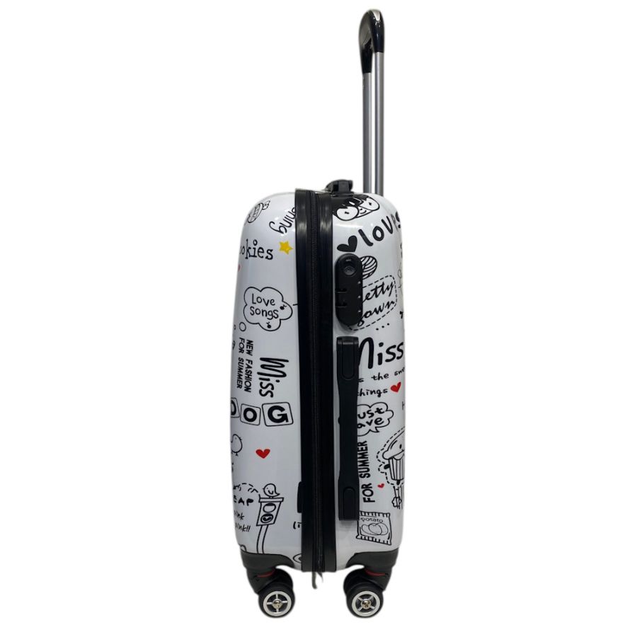 Чемодан маленький Worldline Airtex 809/love поликарбонат 55×39×20 см Разноцветный