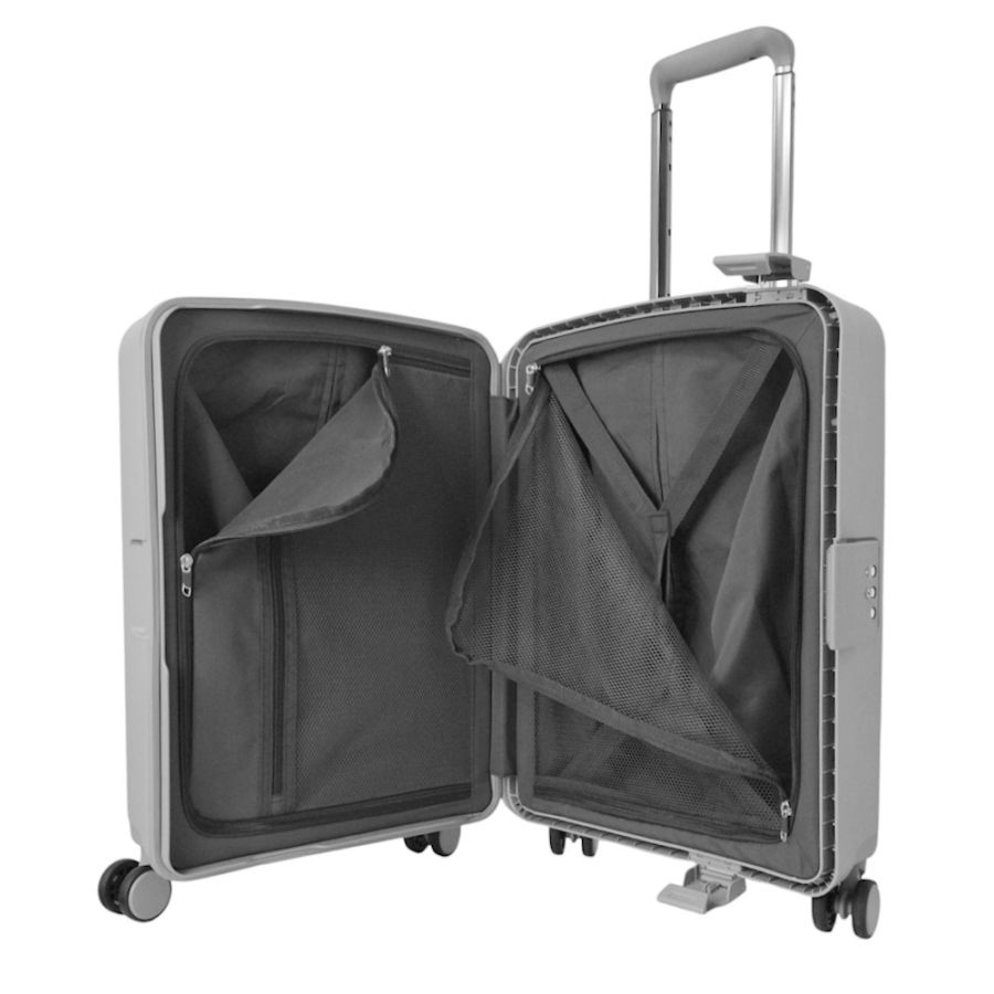 Чемодан маленький Airtex 229 полипропилен 54×38×20 см Серебряный