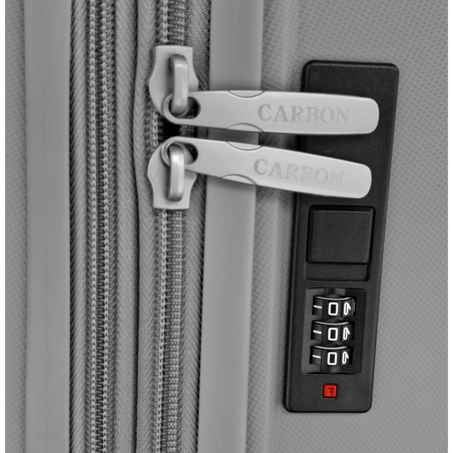 Чемодан большой Carbon 65903 полипропилен 75х50х32 см 100+13 л Серебряный
