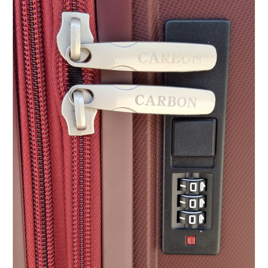Чемодан маленький Carbon 65903 полипропилен 57х38х23 см 39+7 л для ручной клади Бордовый