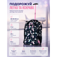 Чемодан маленький для ручной клади Bordlite JBTB90/unicorn 40х25х20 см Разноцветный
