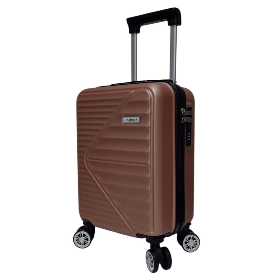 Чемодан Carbon 66101 маленький для ручной клади мини XS 40x30x20 см ABS-пластик Розовое золото