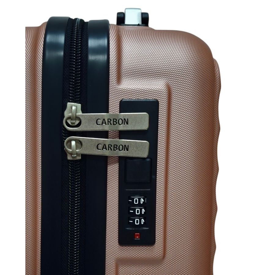 Чемодан Carbon 66101 маленький для ручной клади мини XS 40x30x20 см ABS-пластик Розовое золото