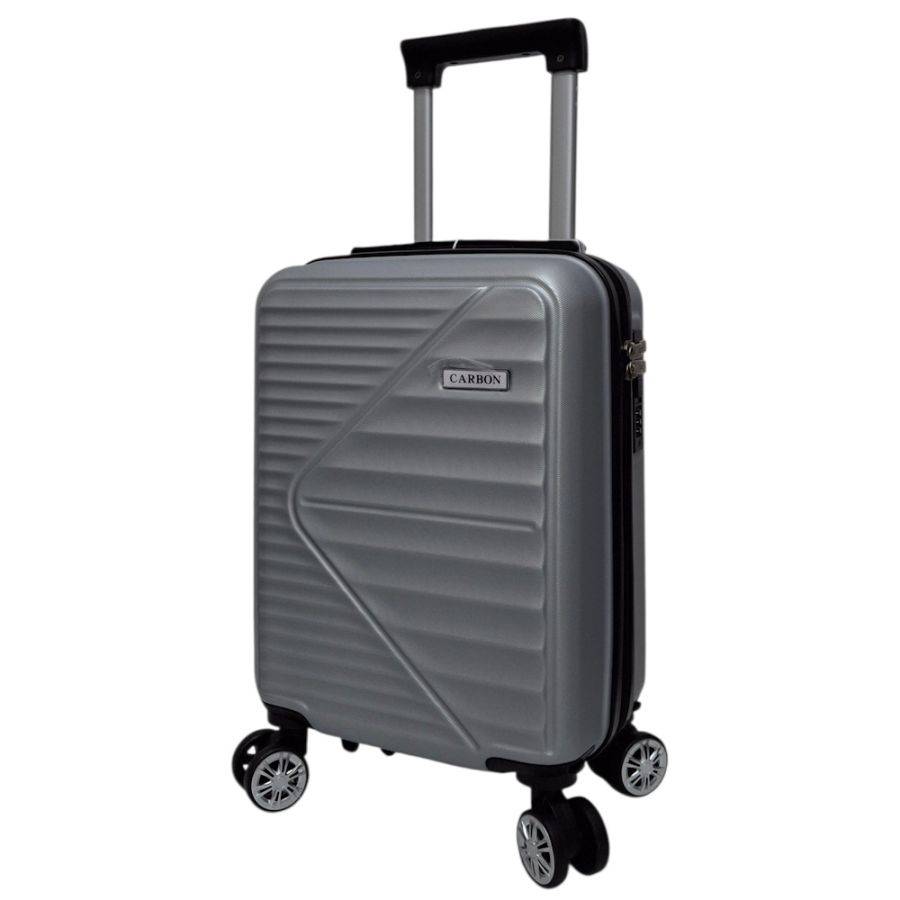 Чемодан Carbon 66101 маленький для ручной клади мини XS 40x30x20 см ABS-пластик Серебряный