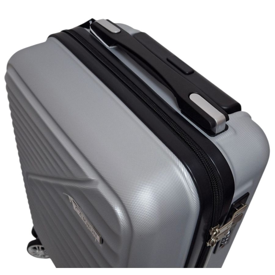 Чемодан Carbon 66101 маленький для ручной клади мини XS 40x30x20 см ABS-пластик Серебряный