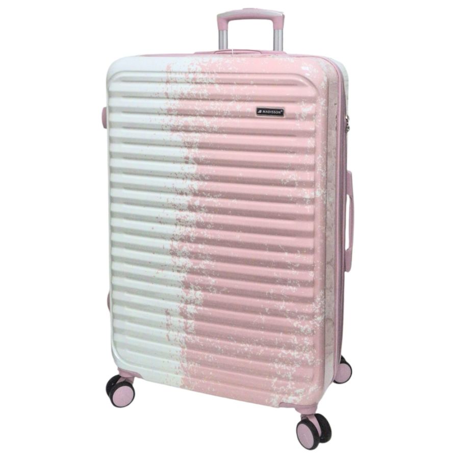 Чемодан большой Madisson Snowball 65203 L 76x49x30 см поликарбонат Бело-розовый