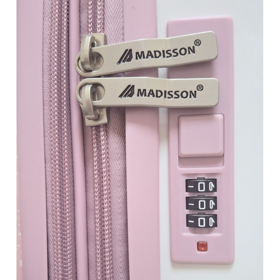 Чемодан большой Madisson Snowball 65203 L 76x49x30 см поликарбонат Бело-розовый