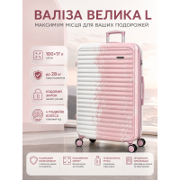 Чемодан большой Madisson Snowball 65203 L 76x49x30 см поликарбонат Бело-розовый