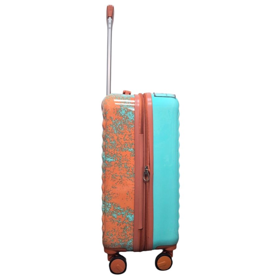 Чемодан маленький для ручной клади Madisson Snowball 65203 S 56x36x23 см поликарбонат Зелёно-оранжевый