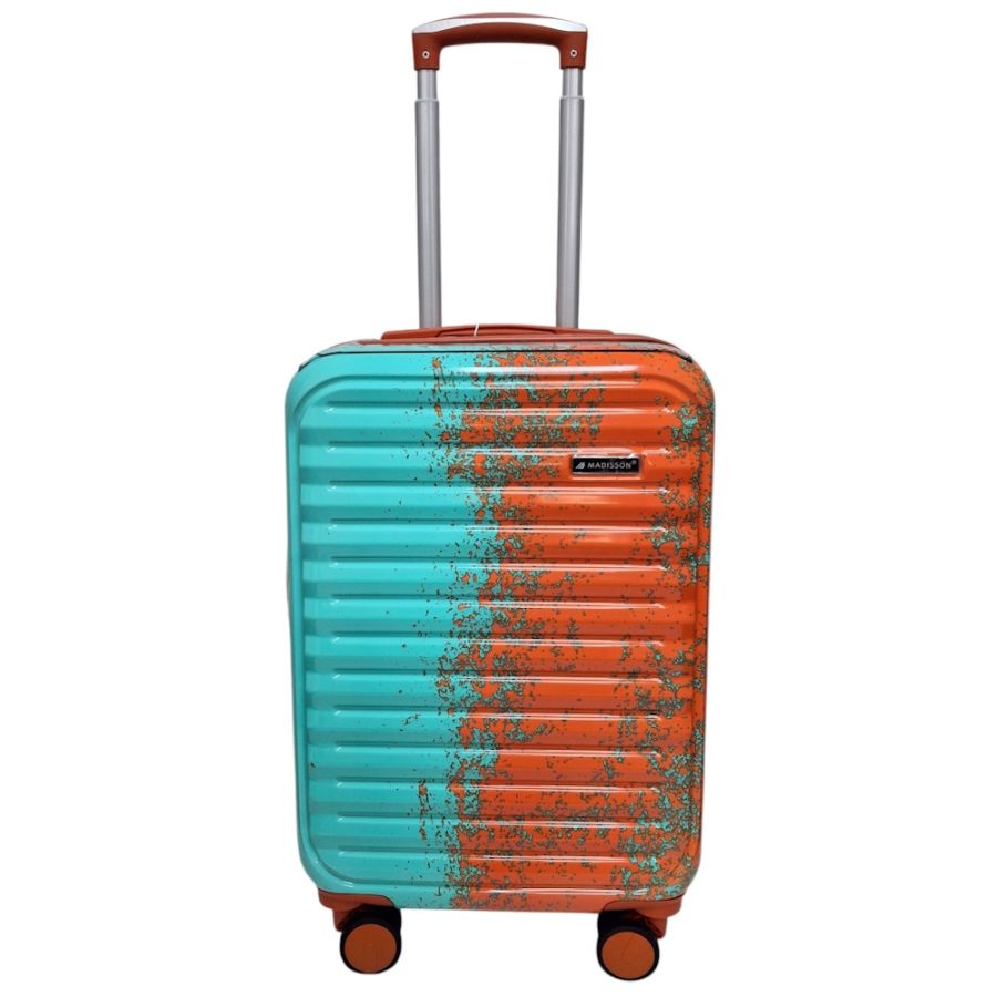 Чемодан маленький для ручной клади Madisson Snowball 65203 S 56x36x23 см поликарбонат Зелёно-оранжевый