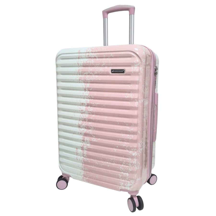 Чемодан средний Madisson Snowball 65203 M 66x43x27 см поликарбонат Бело-розовый