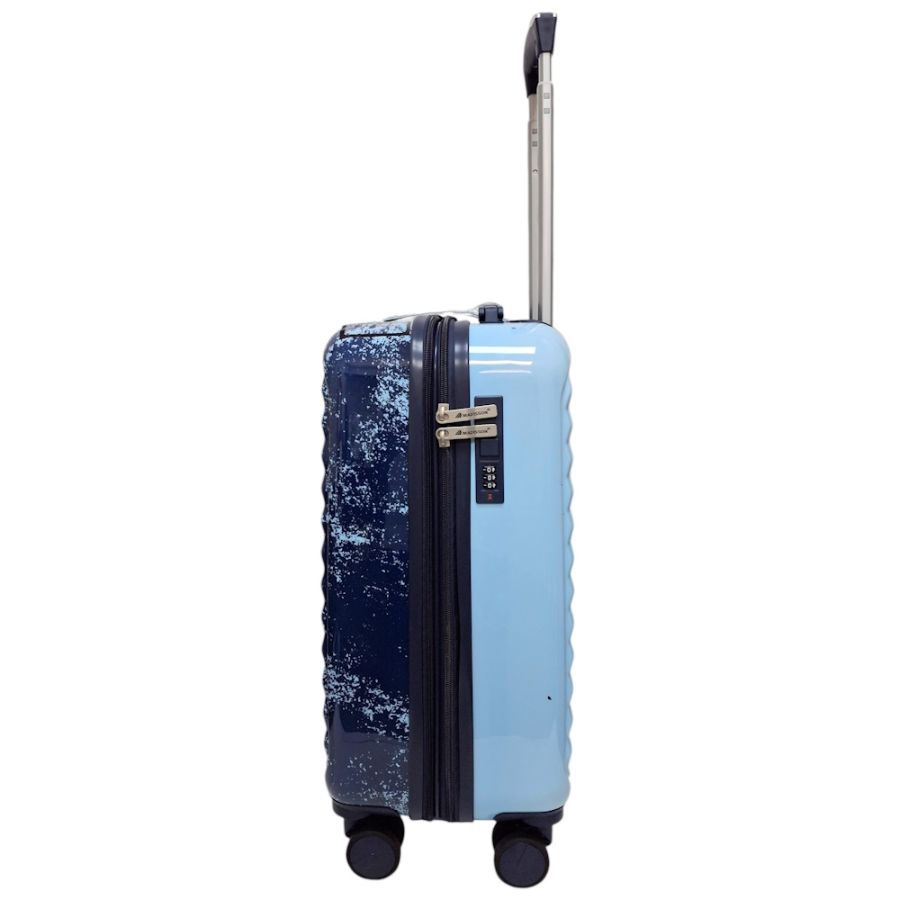 Чемодан маленький для ручной клади Madisson Snowball 65203 S 56x36x23 см поликарбонат Сине-голубой