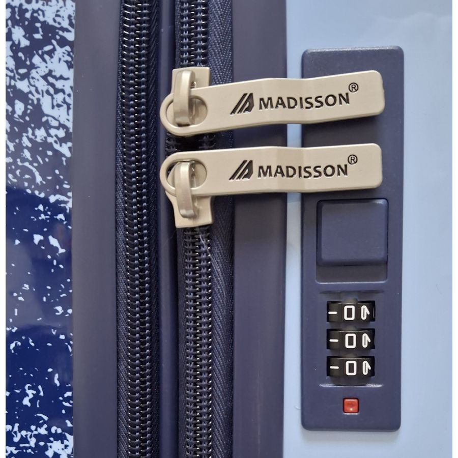 Чемодан средний Madisson Snowball 65203 M 66x43x27 см поликарбонат Сине-голубой