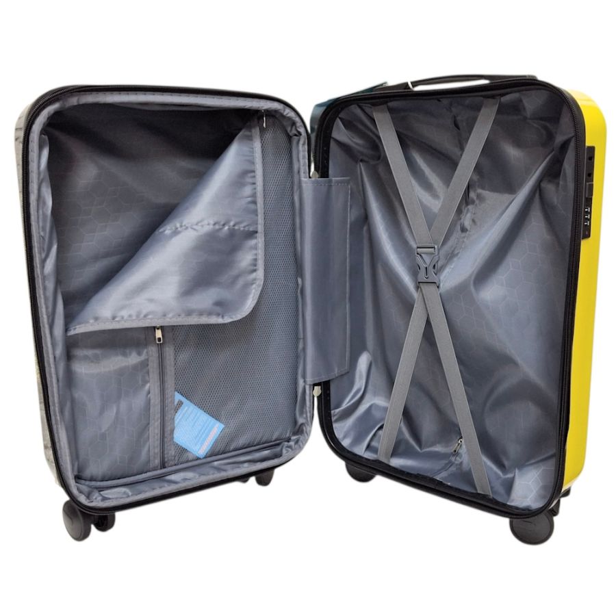 Чемодан большой Madisson Snowball 65203 L 76x49x30 см поликарбонат Черно-желтый