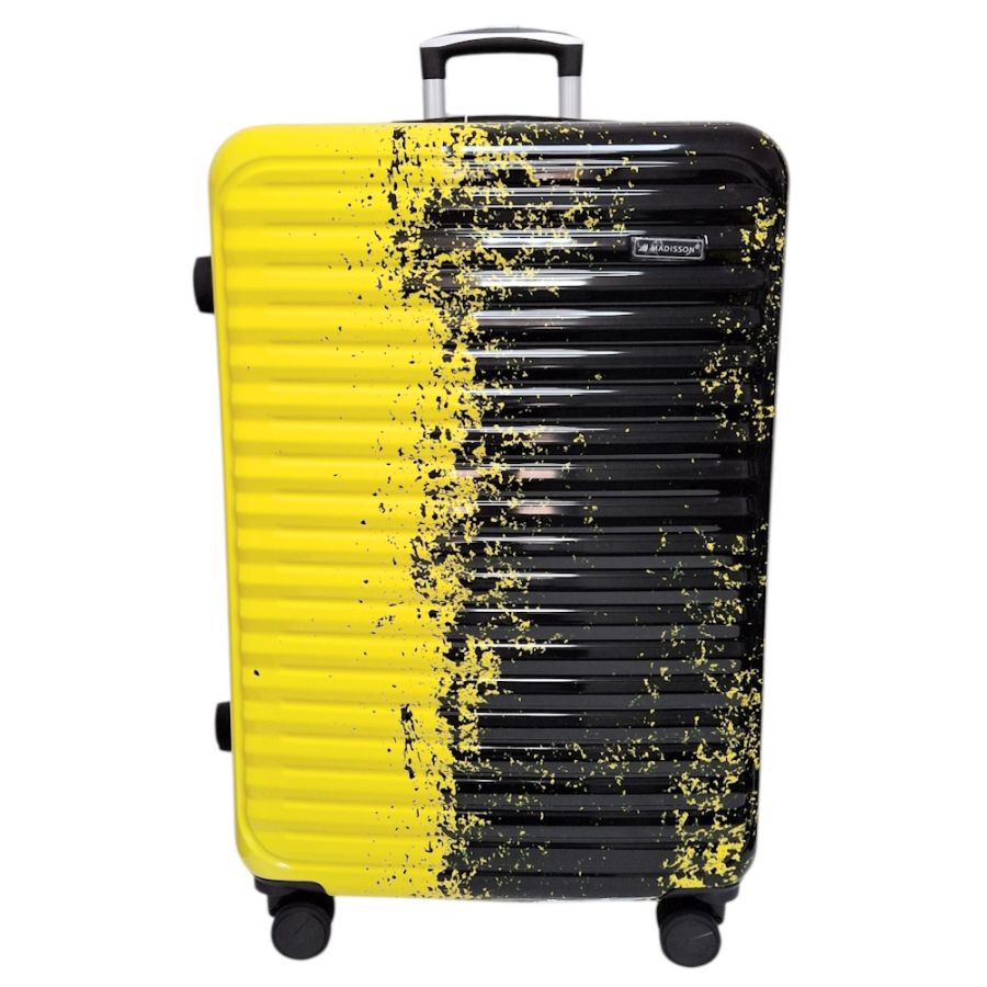 Чемодан большой Madisson Snowball 65203 L 76x49x30 см поликарбонат Черно-желтый