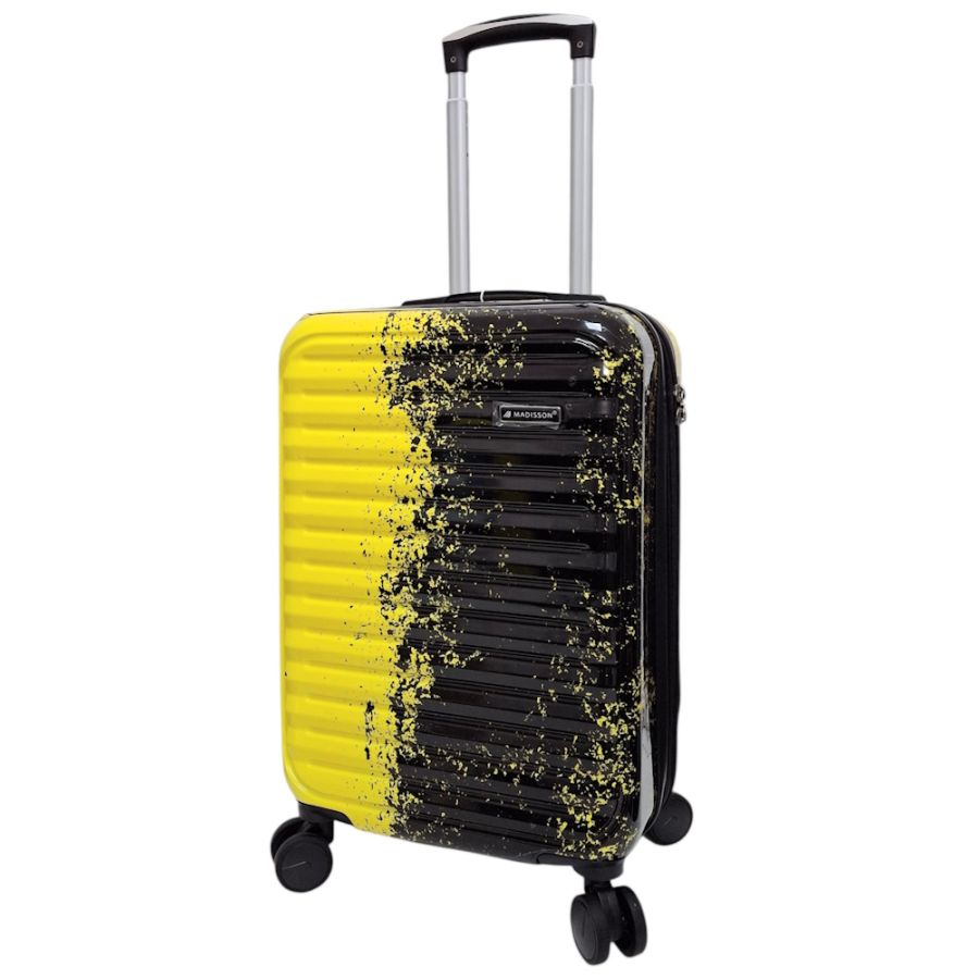 Чемодан маленький для ручной клади Madisson Snowball 65203 S 56x36x23 см поликарбонат Черно-желтый