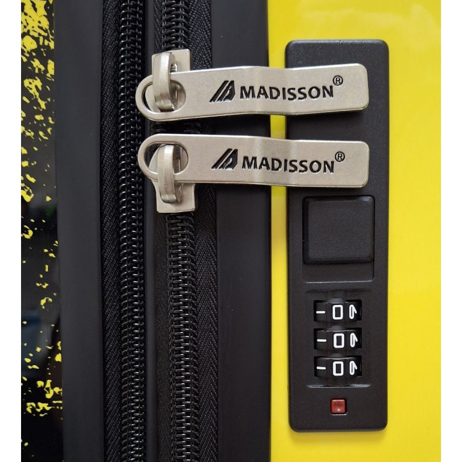 Чемодан маленький для ручной клади Madisson Snowball 65203 S 56x36x23 см поликарбонат Черно-желтый