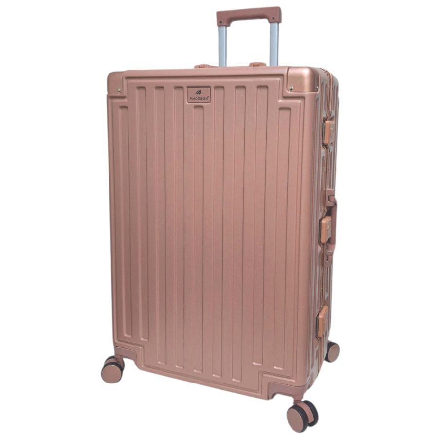 Чемодан большой L Madisson Snowball 66503 L 74x49x31 см 100% поликарбонат на защелках Розовое золото