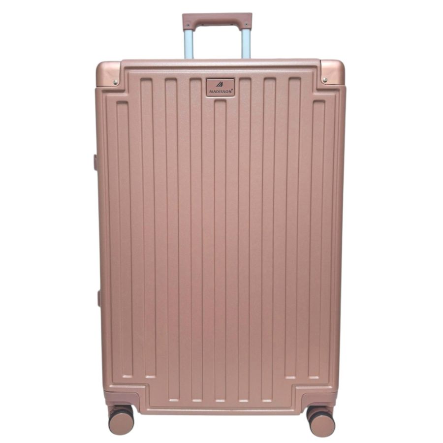 Чемодан большой L Madisson Snowball 66503 L 74x49x31 см 100% поликарбонат на защелках Розовое золото