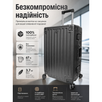 Чемодан средний M Madisson Snowball 66503 M 64x43x26 см 100% поликарбонат на защелках Серый