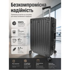 Чемодан средний M Madisson Snowball 66503 M 64x43x26 см 100% поликарбонат на защелках Серый