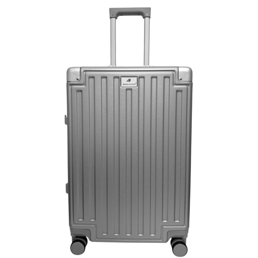 Чемодан средний M Madisson Snowball 66503 M 64x43x26 см 100% поликарбонат на защелках Серебряный