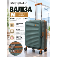 Чемодан средний Snowball 67103 полипропилен 64×44×27 см 70+13 л Зеленый