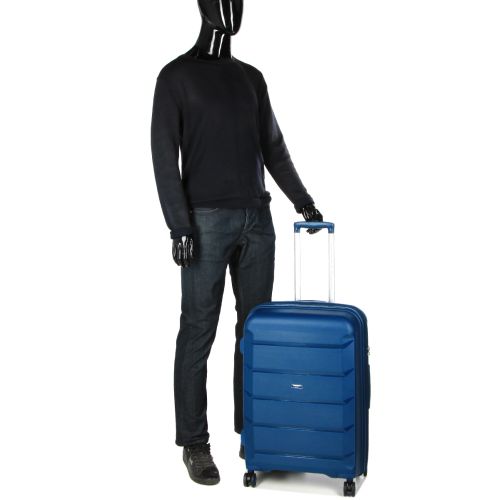 Чемодан средний M полипропилен Airtex 646 80л 67,5×47×26см  Темно-синий