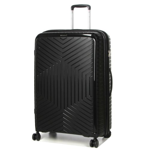 Чемодан большой L полипропилен с расширением  Snowball 20103 77,5×53,5×32,5см 116+17л Черный