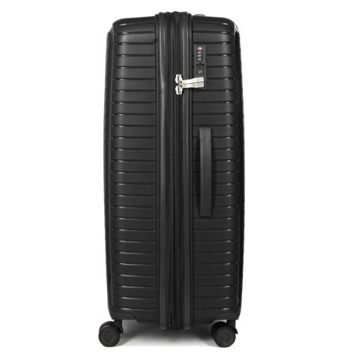 Чемодан большой L полипропилен с расширением  Snowball 20103 77,5×53,5×32,5см 116+17л Черный