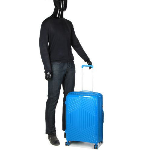 Чемодан средний M полипропилен Snowball 20103 67,5×47,5×26,5см 71+12л Синий