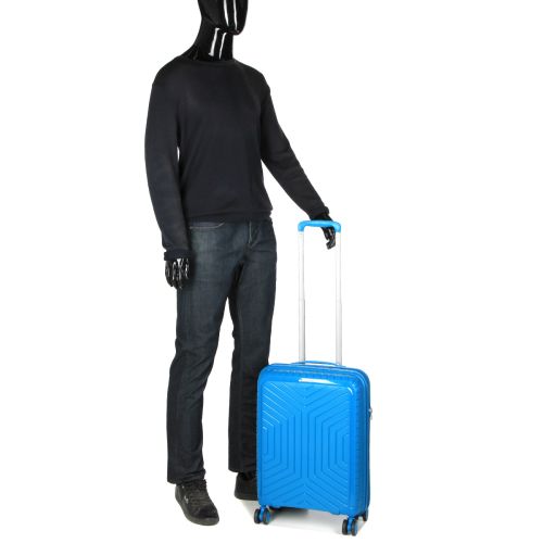 Чемодан  маленький S полипропилен Snowball 20103 55×36×20см 35л Синий