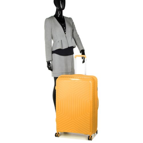 Чемодан большой L полипропилен с расширением  Snowball 20103 77,5×53,5×32,5см 116+17л Желтый