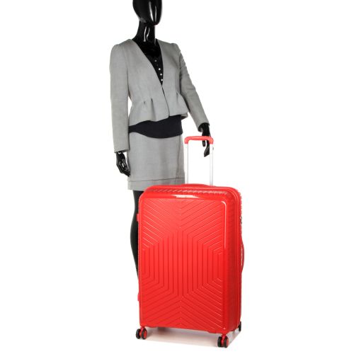 Чемодан большой L полипропилен Snowball 20103 77,5×53,5×32,5см 116+17л Красный 