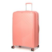 Чемодан большой L полипропилен с расширением  Snowball 20103 77,5×53,5×32,5см 116+17л Розовое золото