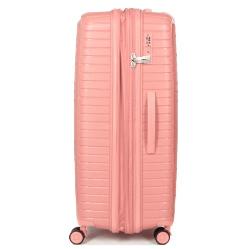 Чемодан большой L полипропилен с расширением  Snowball 20103 77,5×53,5×32,5см 116+17л Розовое золото