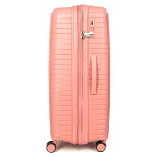 Чемодан большой L полипропилен с расширением  Snowball 20103 77,5×53,5×32,5см 116+17л Розовое золото