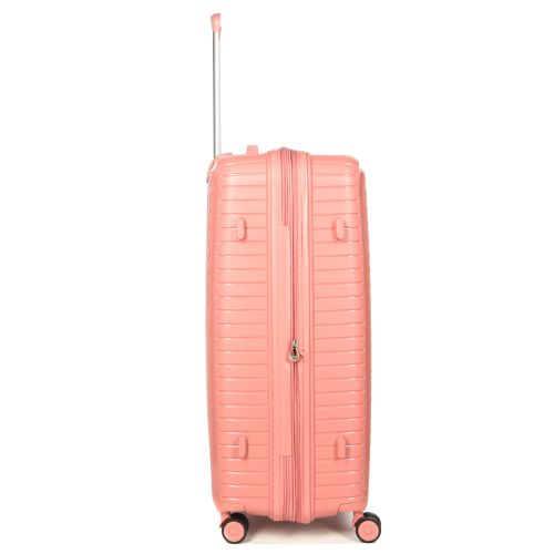 Чемодан большой L полипропилен с расширением  Snowball 20103 77,5×53,5×32,5см 116+17л Розовое золото