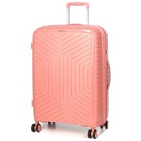 Чемодан средний M полипропилен с расширением Snowball 20103 67,5×47,5×26,5см 71+12л Розовое золото