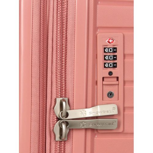 Чемодан средний M полипропилен с расширением Snowball 20103 67,5×47,5×26,5см 71+12л Розовое золото