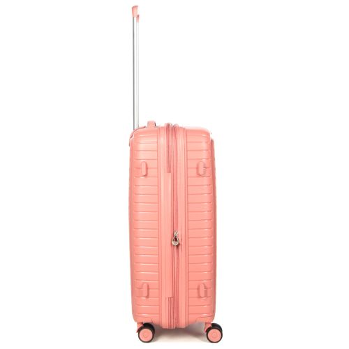 Чемодан средний M полипропилен с расширением Snowball 20103 67,5×47,5×26,5см 71+12л Розовое золото